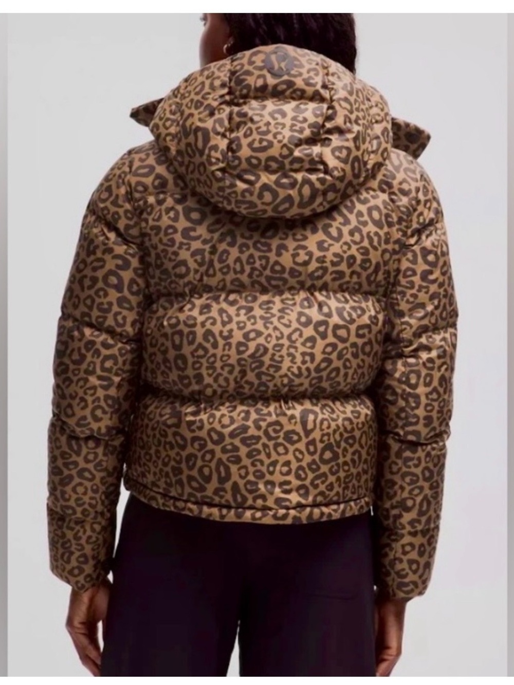 lululemon Wunder Puff Leopard Print Puffer Jacket - Brown & Black Size 6 - Picture 3 of 10